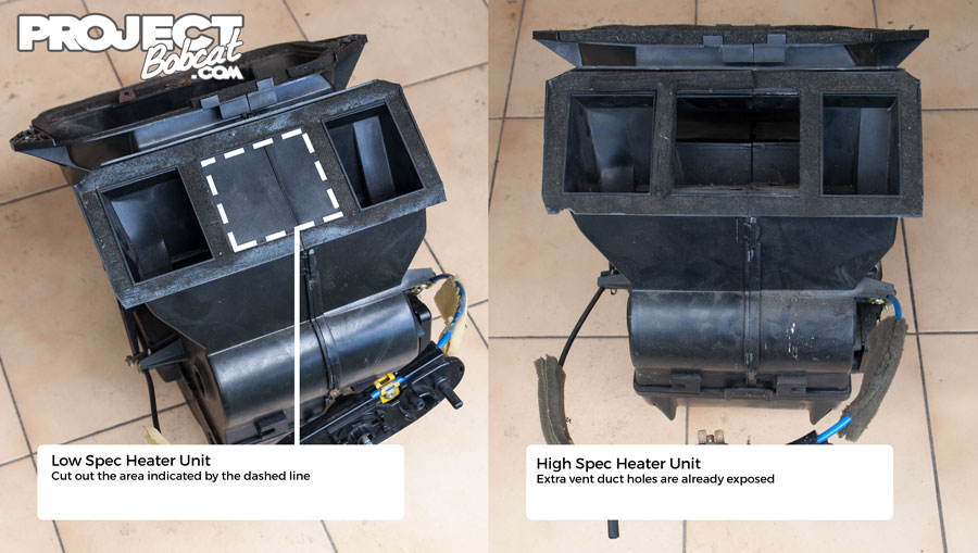 Mk2 Ford Fiesta heater box upgrade