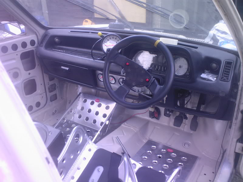 Mk1 Fiesta dashboard with Ford racing tacho