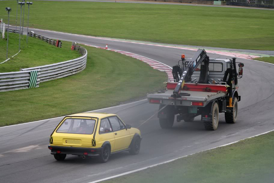 XR2 towed at racing circuit