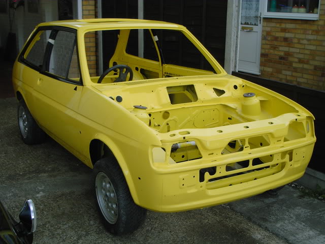 Yellow Fiesta XR2 bodyshell