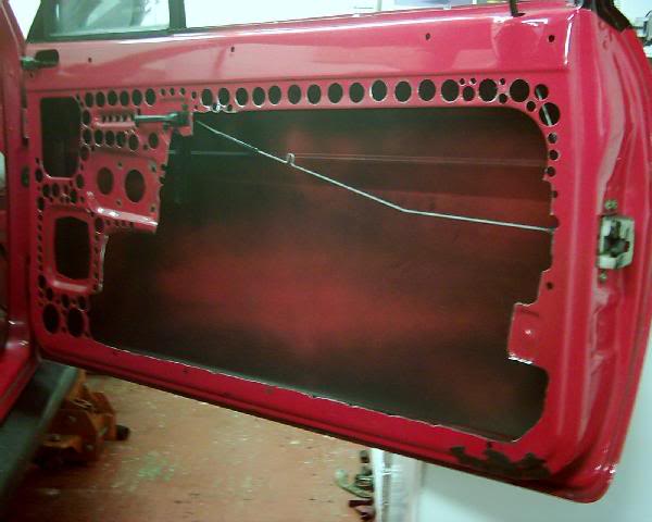 xr2 drivers door lightened with hole saw