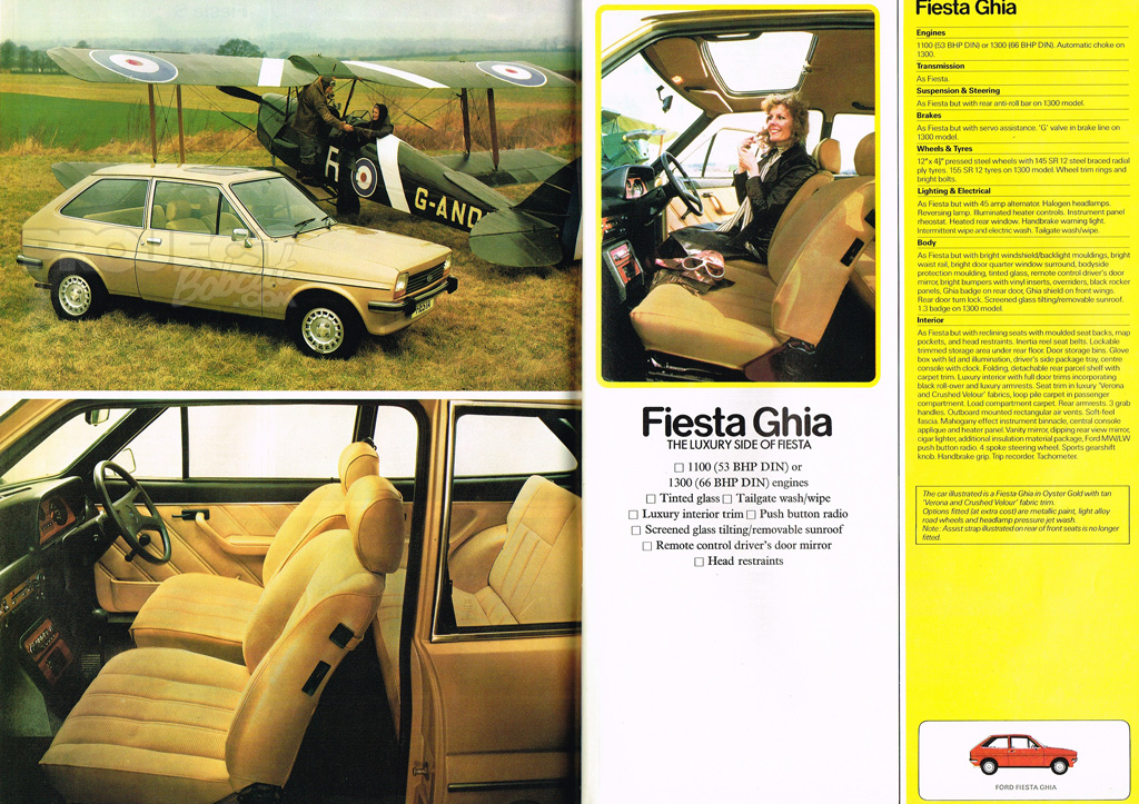 Mk1 Ford Fiesta Ghia brochure