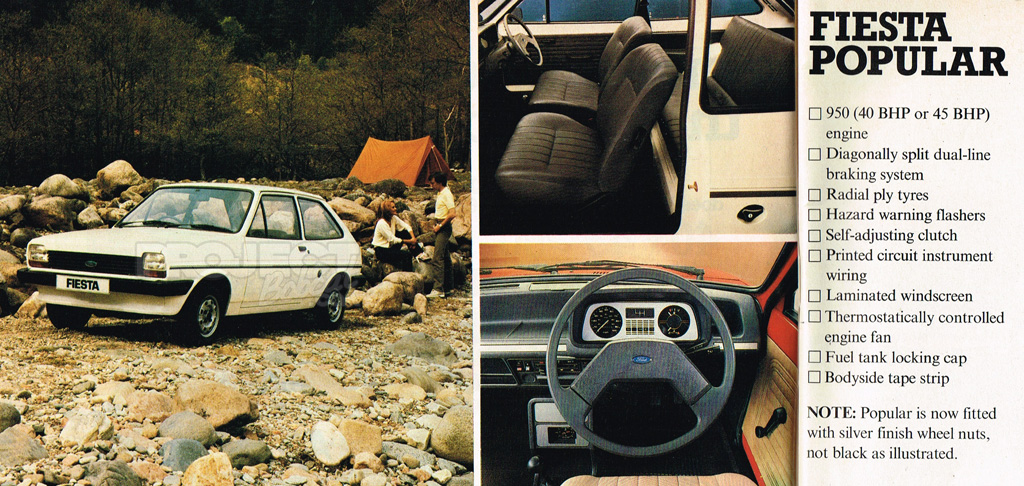 Mk1 Ford Fiesta Popular brochure