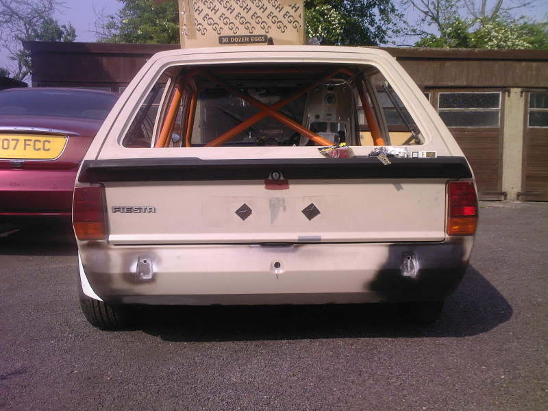 Lowered Mk1 Ford Fiesta from the rear