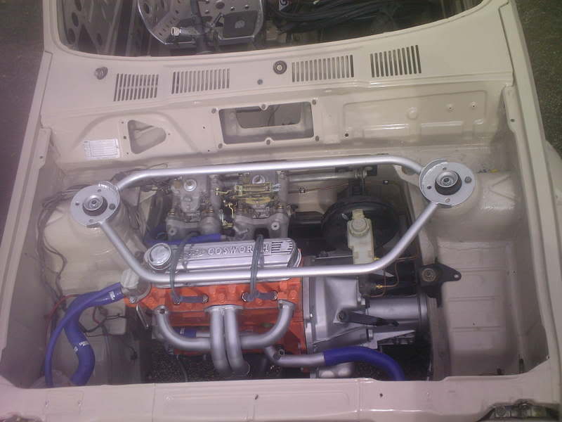 Fiesta engine bay with X-Flow engine