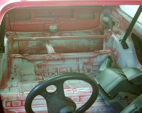 Stripped out interior of Xr2 track car